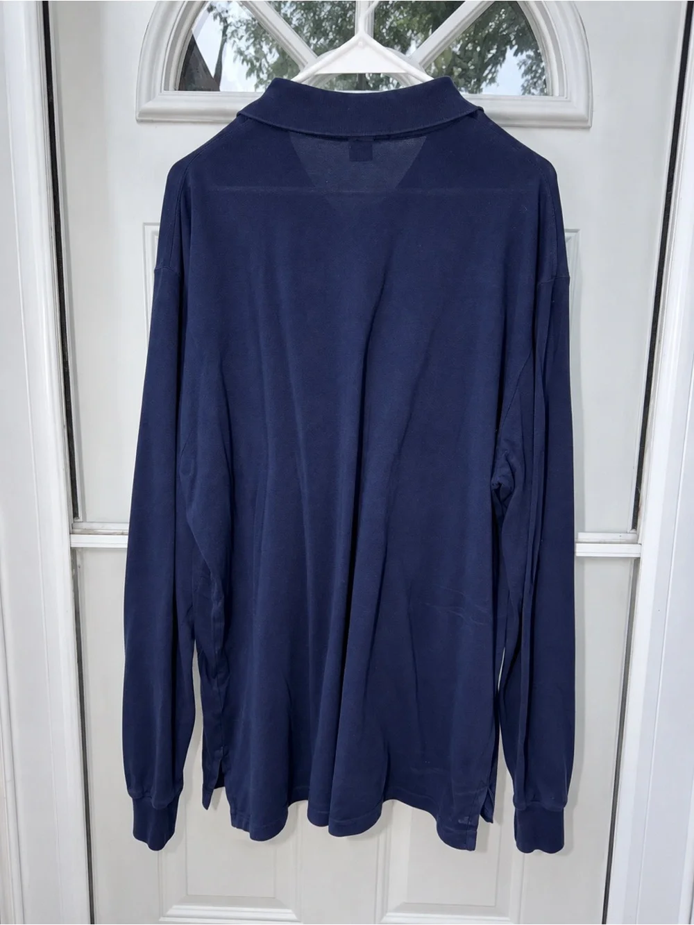 XL Ralph Lauren Navy Long-Sleeve Polo with Orange Pony